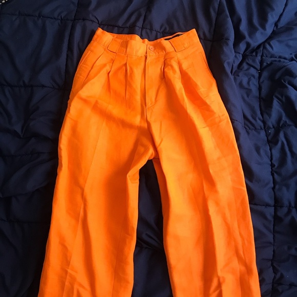 giorgio saint angelo high waist orange linen pants - Picture 1 of 3